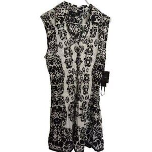 New Alfini Brand Women’s Top Size 12 Black and White Sleeveless NWT